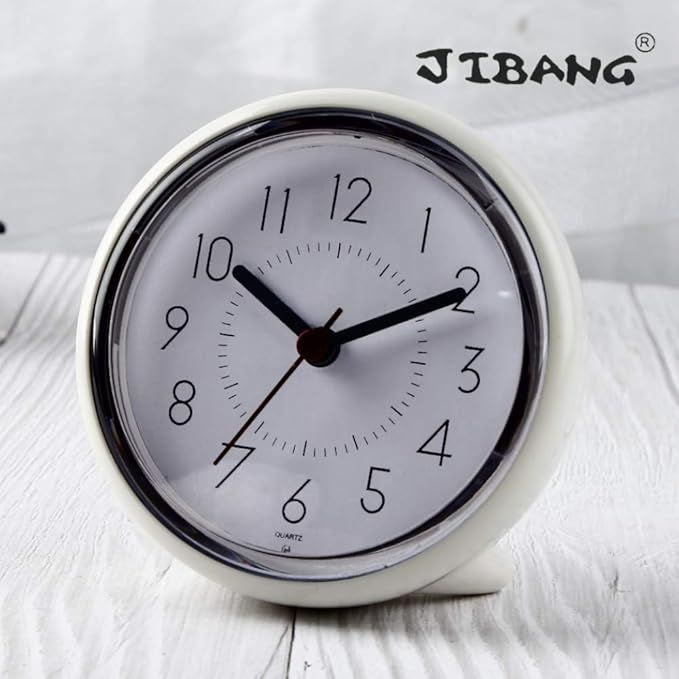 JIBANG Bathroom Wall Clock, Waterproof Suction Cup Silent Non Ticking Clocks with Stand for Desk ... | Amazon (US)