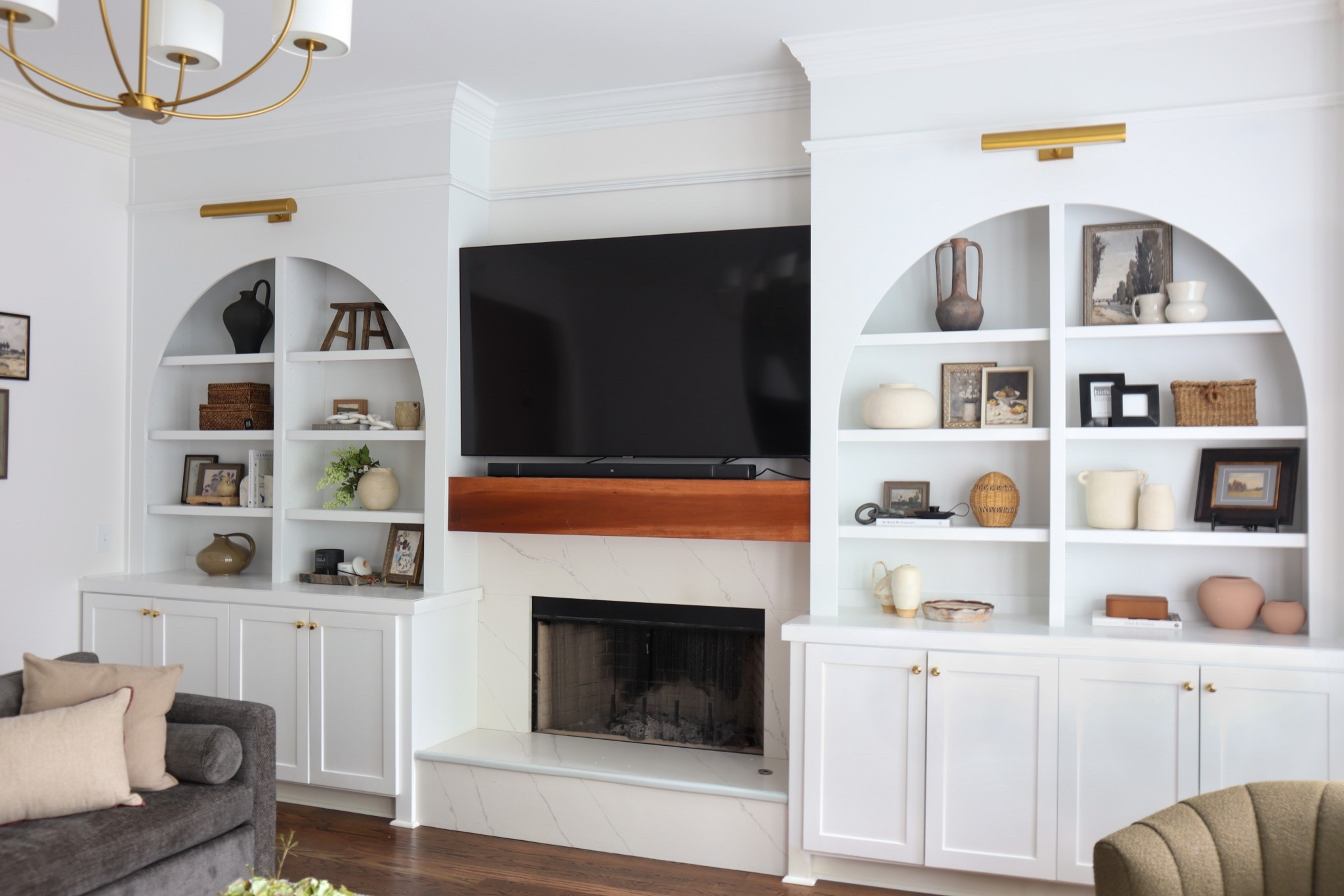 Project Griffin Haven
How to Refresh Your Living Room Built-ins Without a Big Renovation: Sources Included
Picture Lights, Olive Boucle Swivel Armchair, Love seat, Livingroom home decor

#LTKHome