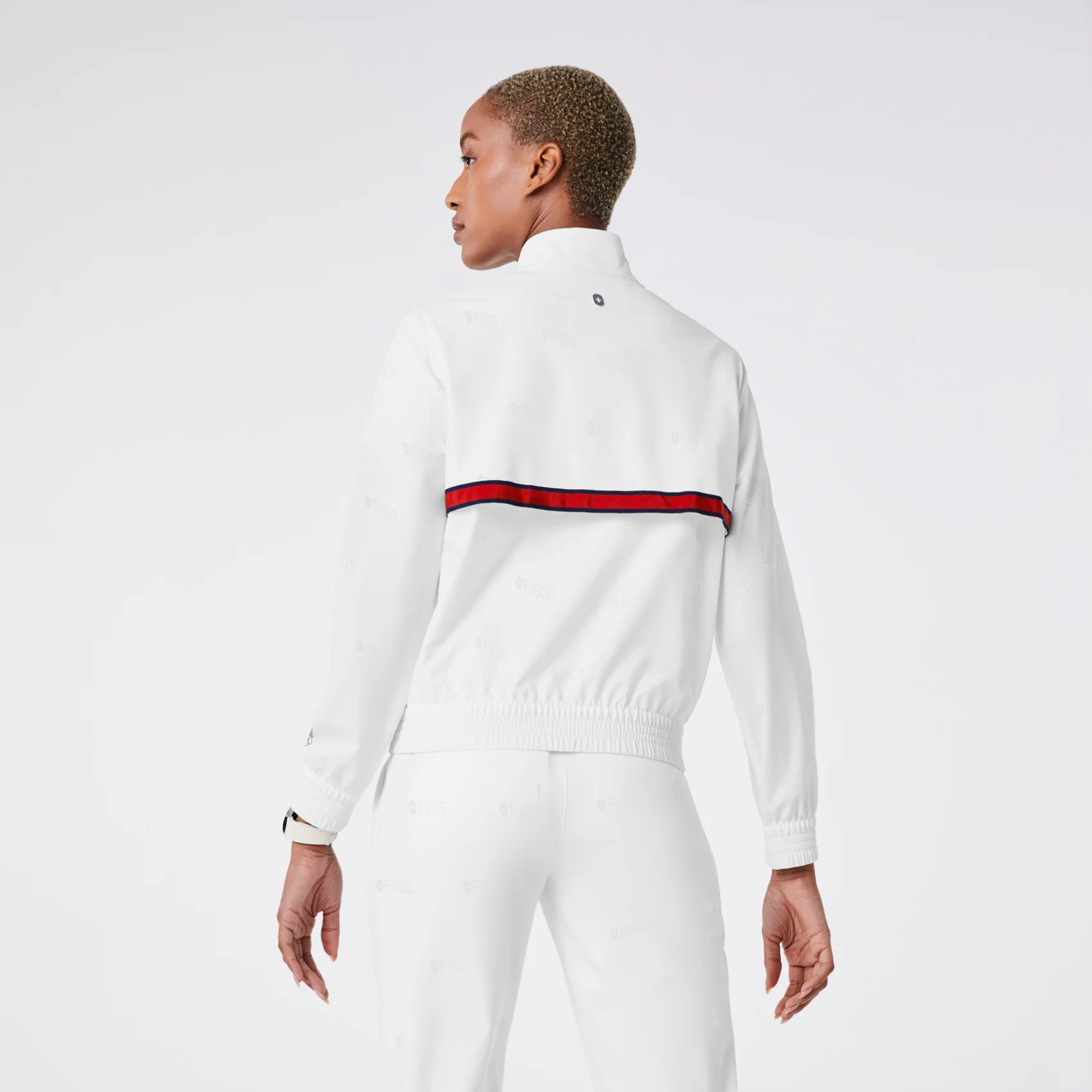 Women's FIGS x Team USA On-Shift Embossed Jacket™ - Optic White | FIGS