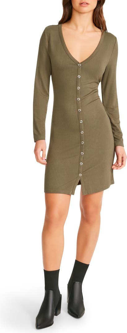 Albany Rib Long Sleeve Minidress | Nordstrom