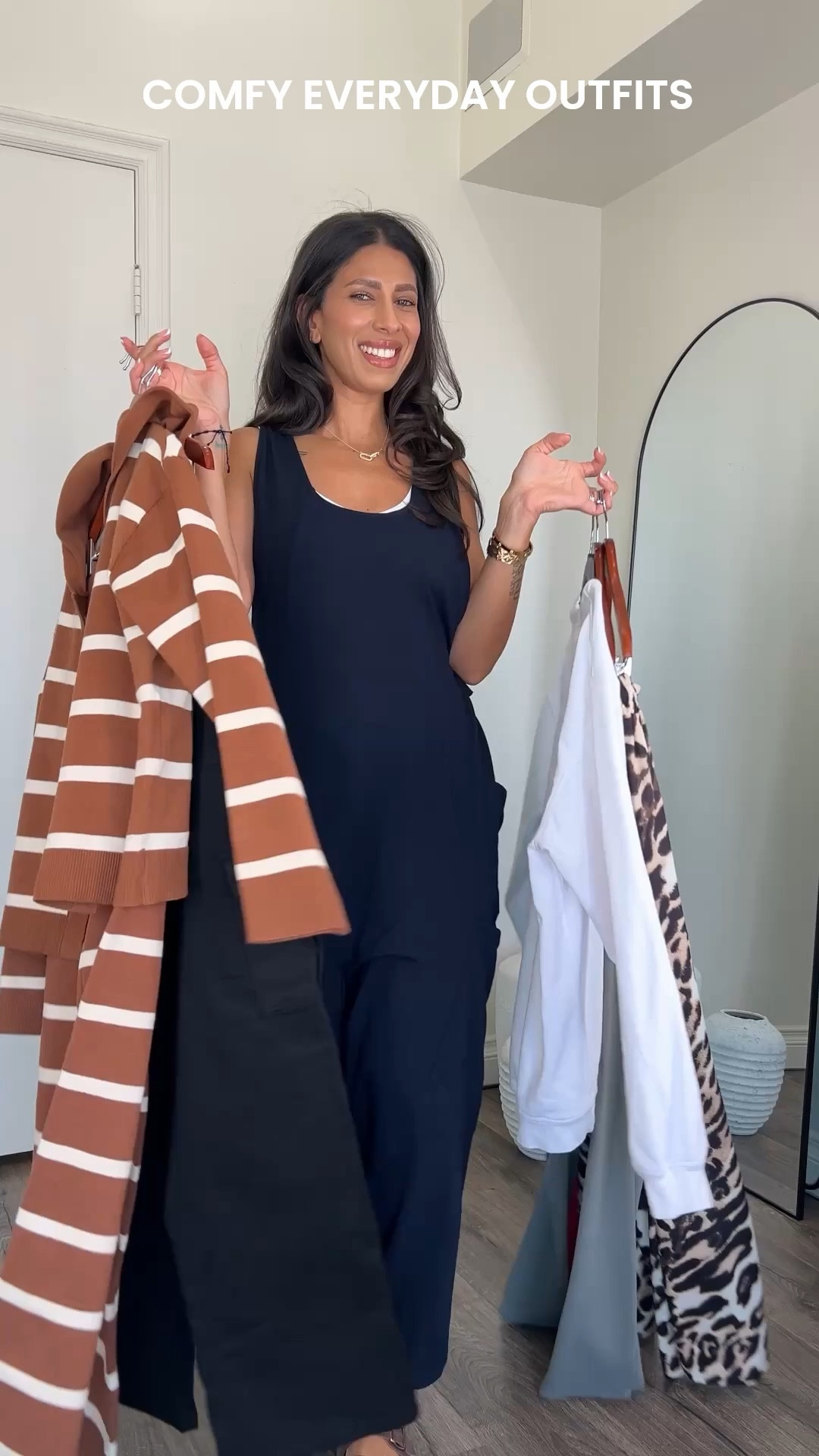 Comfy everyday outfits 

1st outfit: matching striped set size medium
2nd outfit: cargo pants medium, top small, jacket is old (linked similar) 
3rd outfit: crossover flare leggings size medium, sweatshirt medium, oversized puffer vest small
4th outfit: leopard pants medium, tube top small, denim jacket small
5th outfit: jumpsuit size medium 


#LTKmomlife #LTKSeasonal #LTKootd