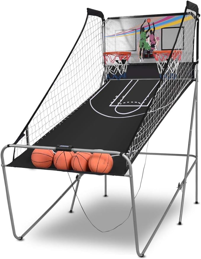 Giantex Foldable Basketball Arcade Game, 8 Game Options, Electronic Double Shot 2 Player w/ 4 Bal... | Amazon (US)