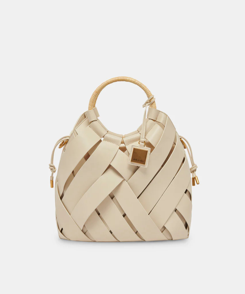 SIENNA SATCHEL DUNE WOVEN LEATHER | DolceVita.com