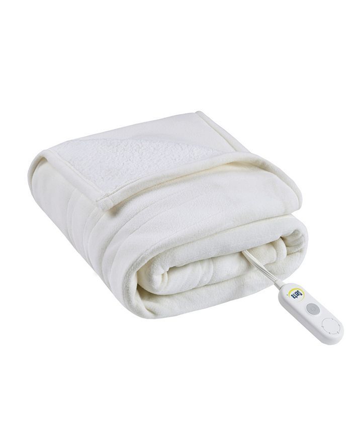 Serta Fleece to Sherpa Heated Throw & Reviews - Blankets & Throws - Bed & Bath - Macy's | Macys (US)