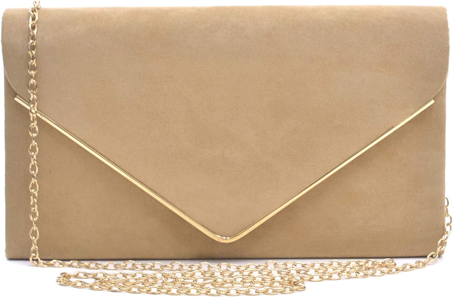 Dasein Women Faux Suede Evening Clutch Bags Formal Party Clutches Wedding Purses Cocktail Prom Clutc | Amazon (US)