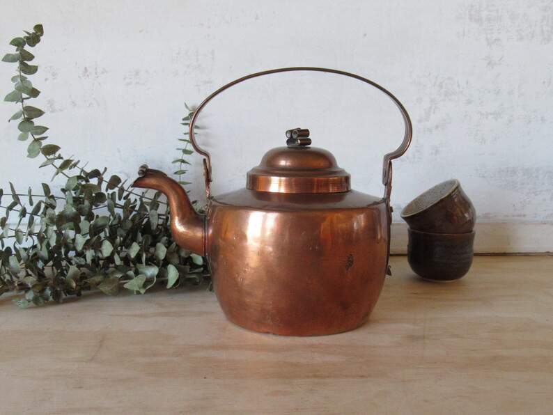 Vintage Copper Kettle, Rustic, Farmhouse Kitchen Decor - Etsy | Etsy (US)