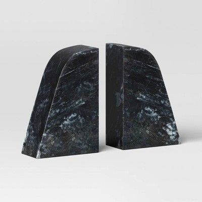 2pc Marble Bookends Black - Threshold™ | Target