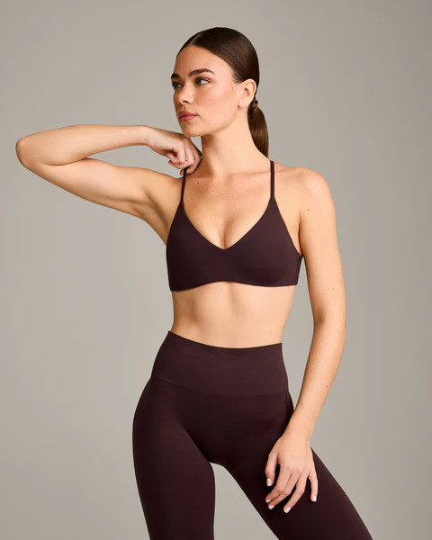 EasyLift™ Ultra Minimal Bralette with Gray Logo 
 Plum Brown | Oner Active (UK / US)