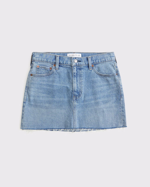Mid Rise Denim Mini Skirt | Abercrombie & Fitch (US)
