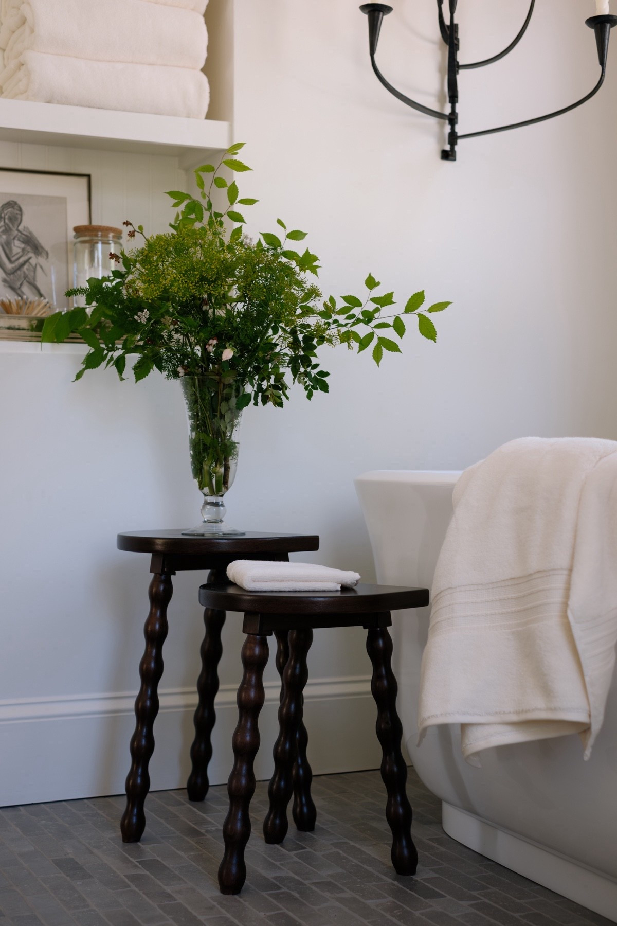 Nesting tables in the bathroom 🤍 

#LTKHome