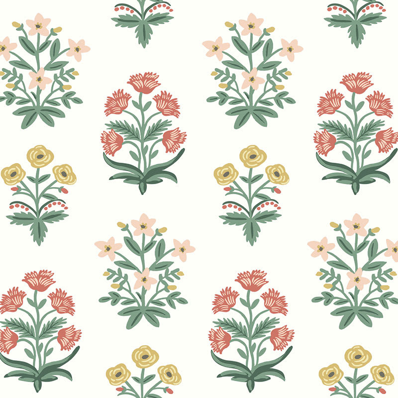 Rifle Paper Co. Mughal Rose Floral Print Wallpaper | The Company Store | The Company Store
