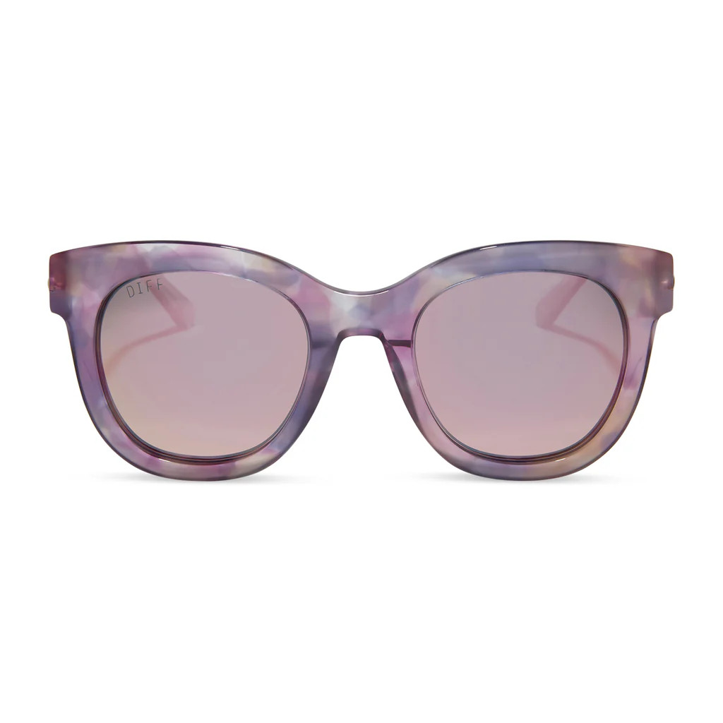 COLOR: rapunzel marbled floral rose pink polarized sunglasses | DIFF Eyewear