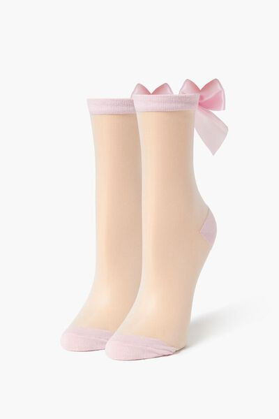 Satin Bow Mesh Crew Socks | Forever 21 (US)