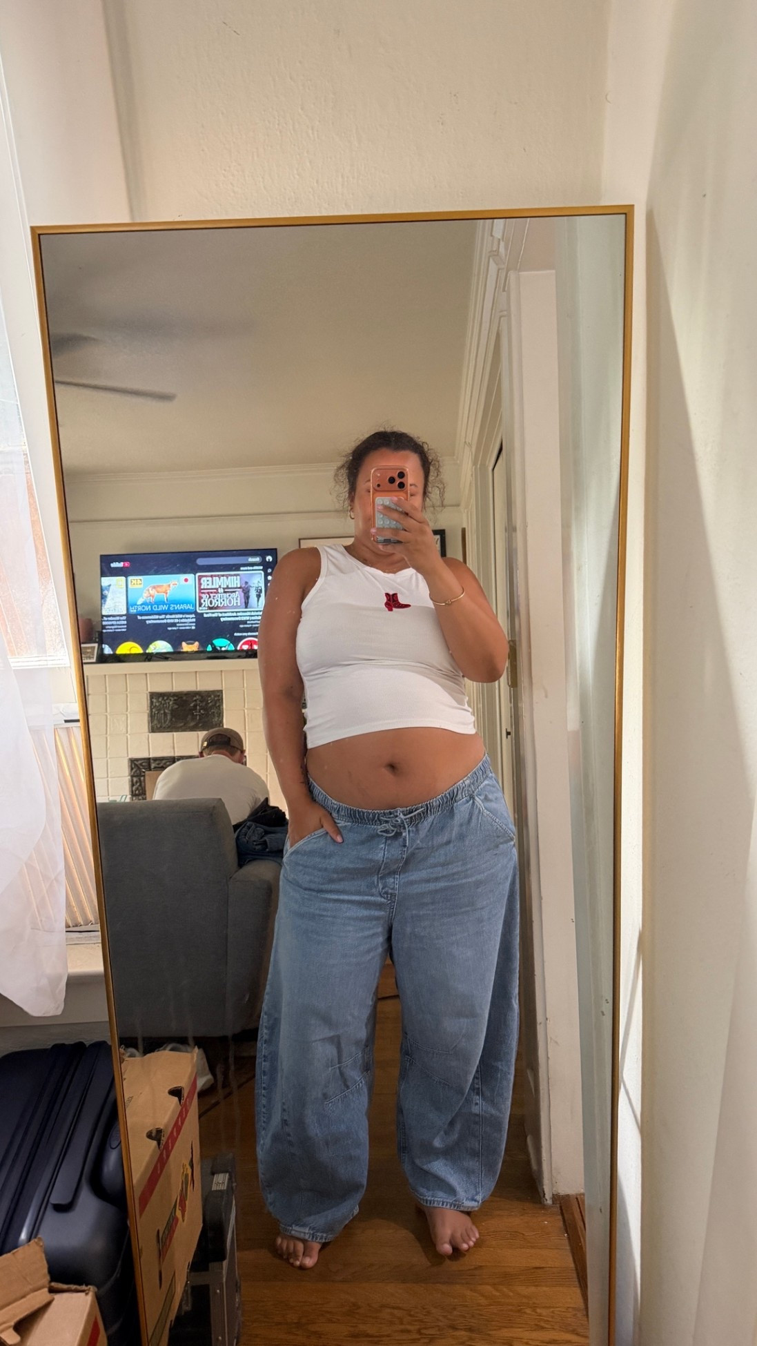 new fav comfy jeans!! and they were on sale ✨ ANDD they fit me 7 months pregnant 🫶🫶

the tank is sold out so I linked similar ones!

size: xl

#LTKBump #LTKPlusSize #LTKU