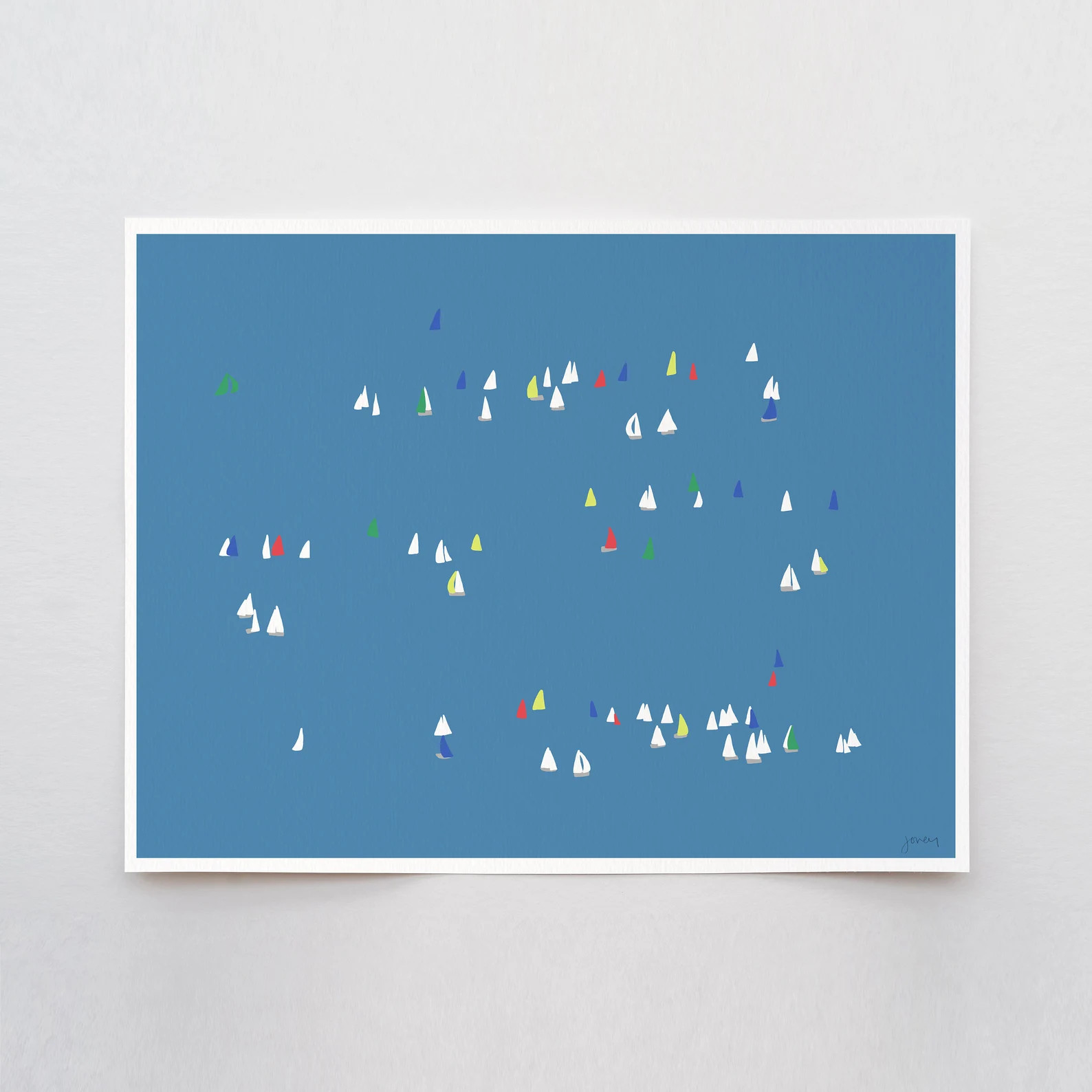 Sailing Regatta Abstract Art Print Signed and Printed by Jorey Hurley Unframed or Framed 160216 -... | Etsy (US)