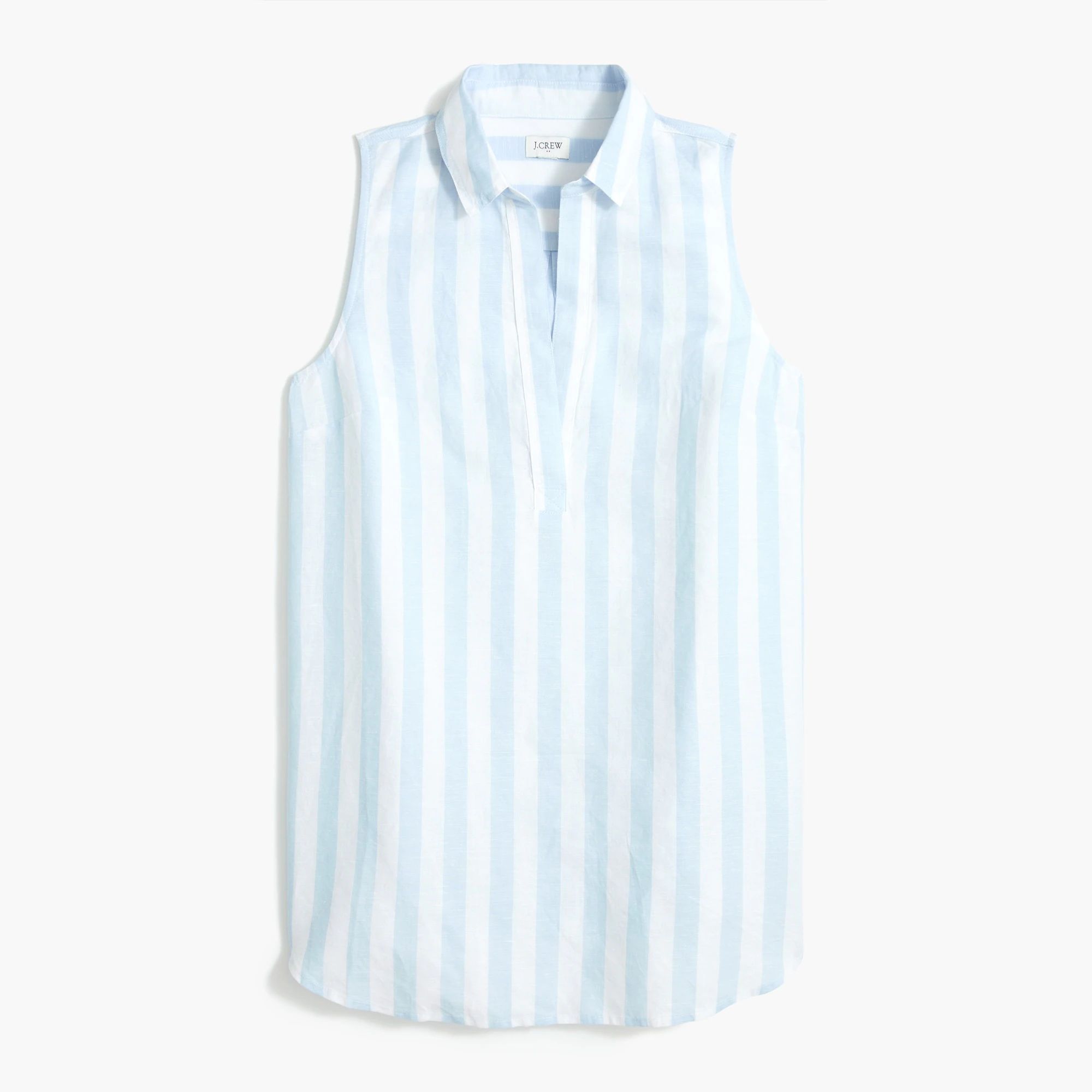 Factory: Striped Linen-cotton Sleeveless Popover Tunic Top For Women | J.Crew Factory