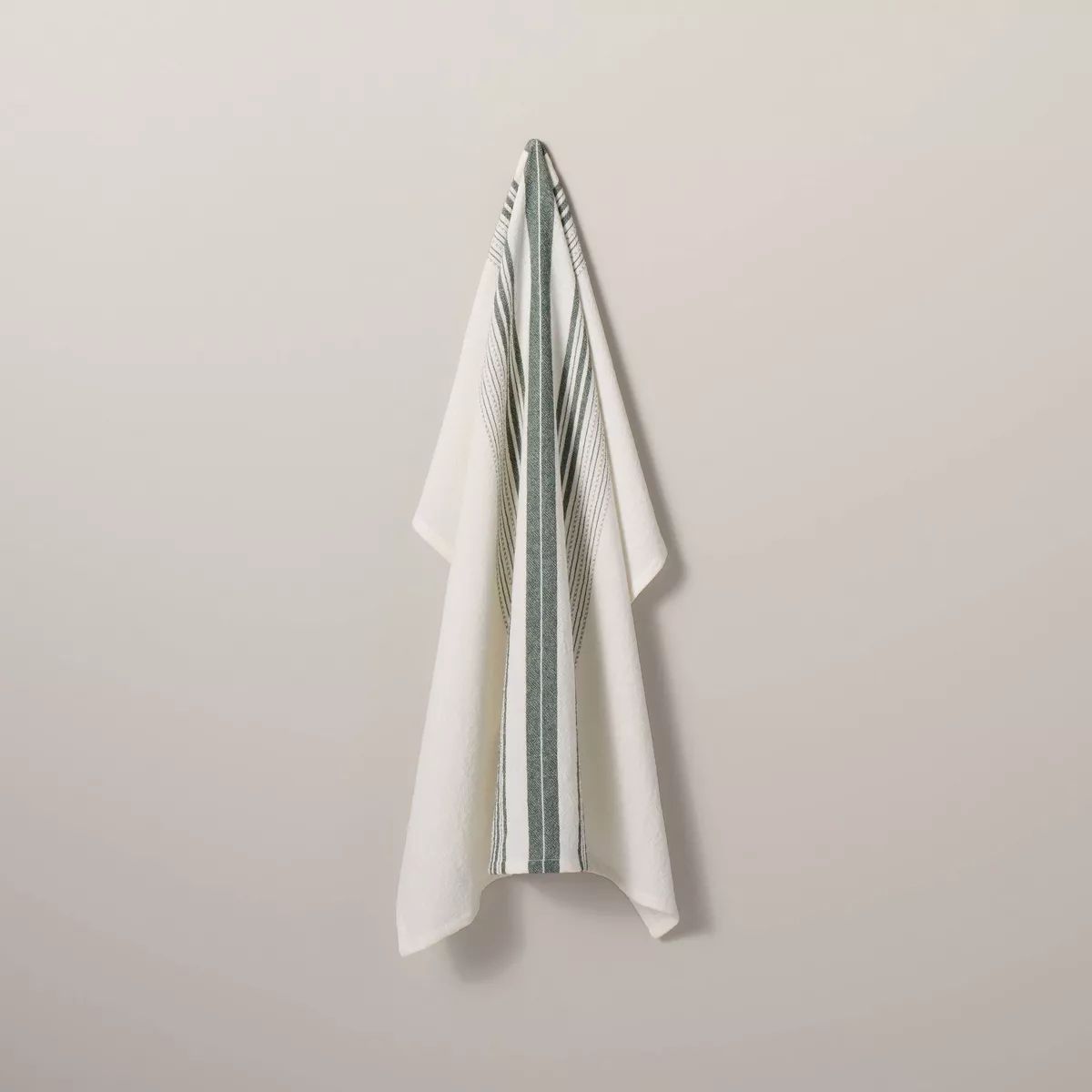 Textured Mix Stripe Flour Sack Kitchen Towel Cream/Green - Hearth & Hand™ with Magnolia | Target