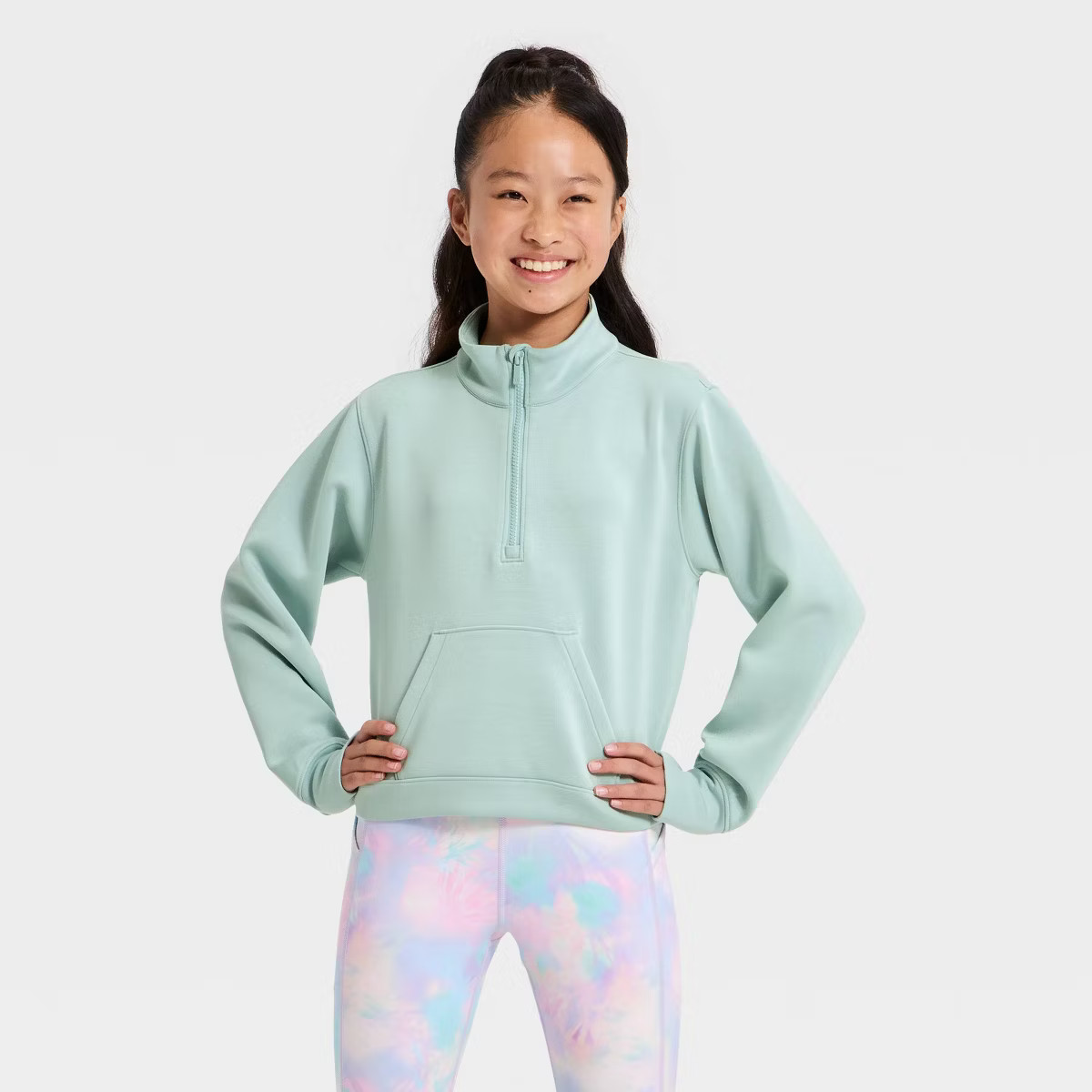 Girls' Airy Sleek 1/2 Zip Sweatshirt - All In Motion™ | Target