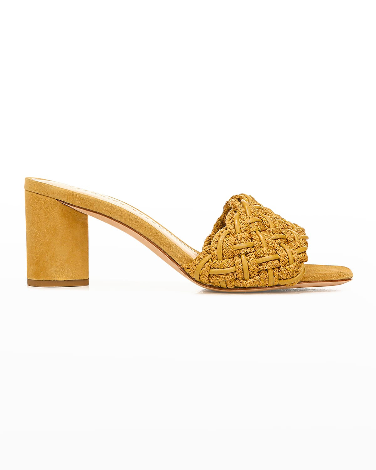 Kerra Woven Block-Heel Slide Sandals | Neiman Marcus
