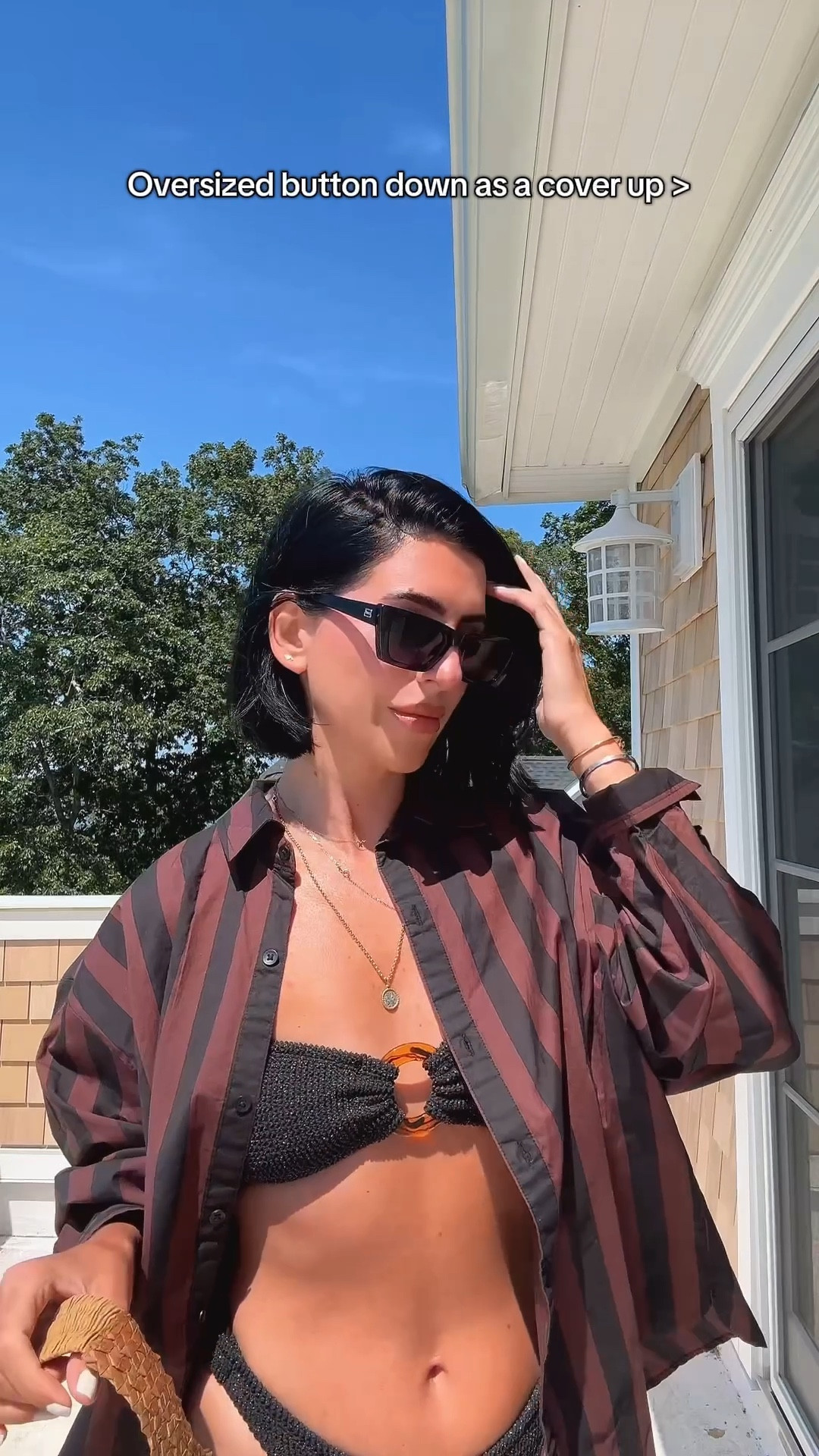 Love the versatility of a good button down 🖤🤎

#LTKSwim #LTKSaleAlert #LTKStyleTip