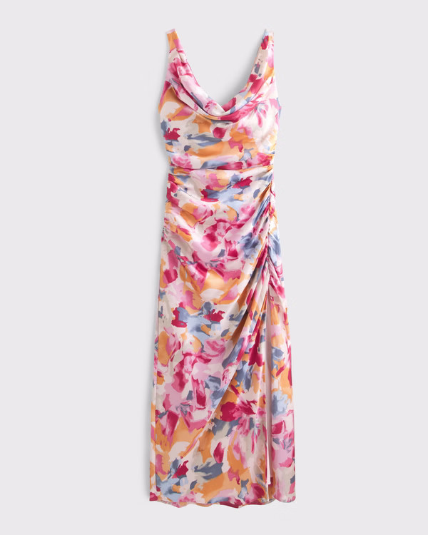 Cowl Neck Draped Maxi Dress | Abercrombie & Fitch (US)