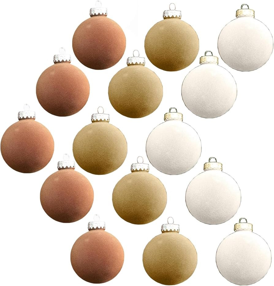 15pcs Christmas Ornaments 3.15" Flocked Velvet Xmas Ball Ornaments Shatterproof Decorative Hangin... | Amazon (US)