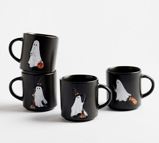 Scary Squad Stoneware Mug - Mixed Set of 4 | Pottery Barn (US)
