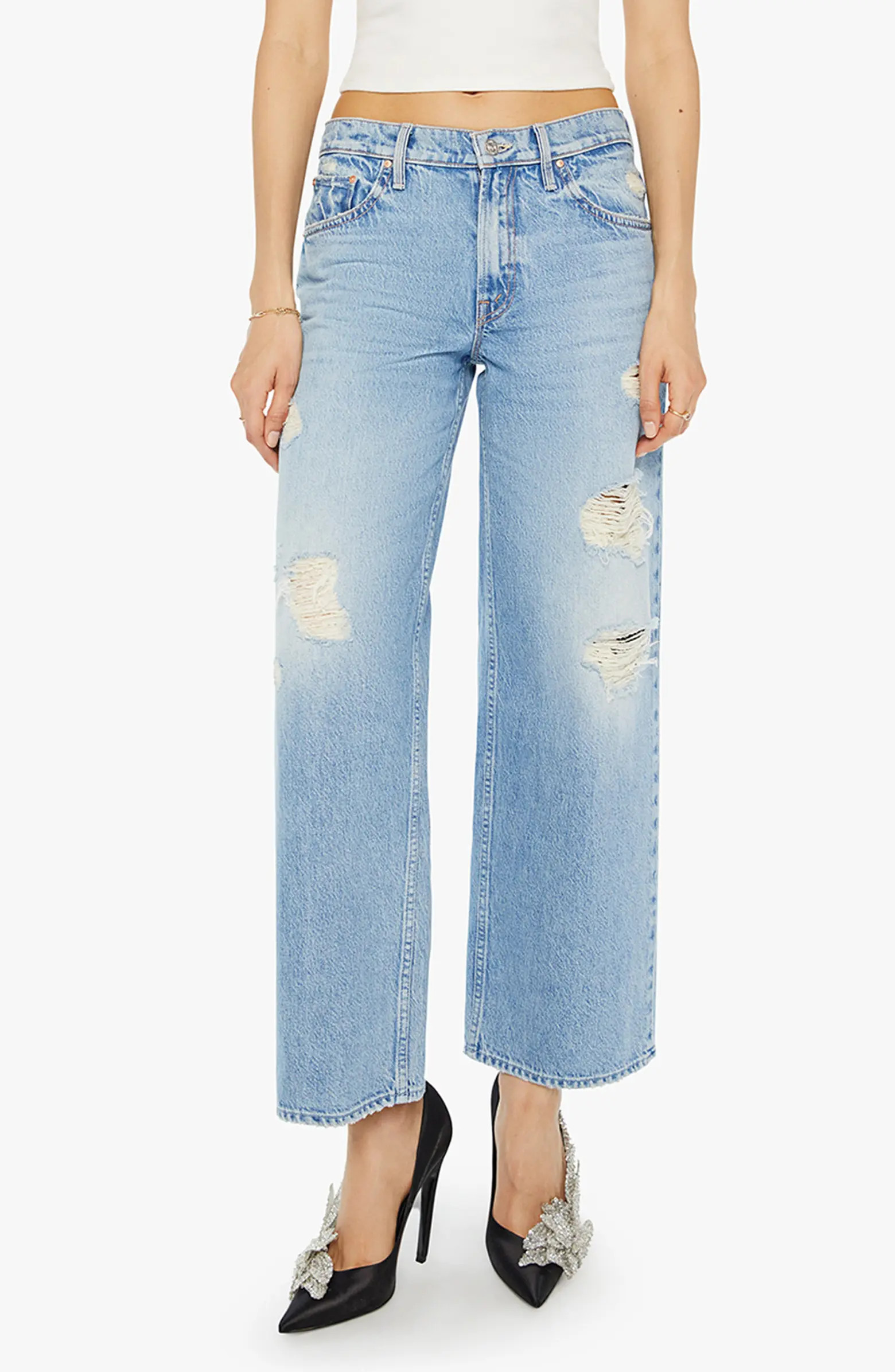The Down Low Spinner Hover Ripped Ankle Jeans | Nordstrom