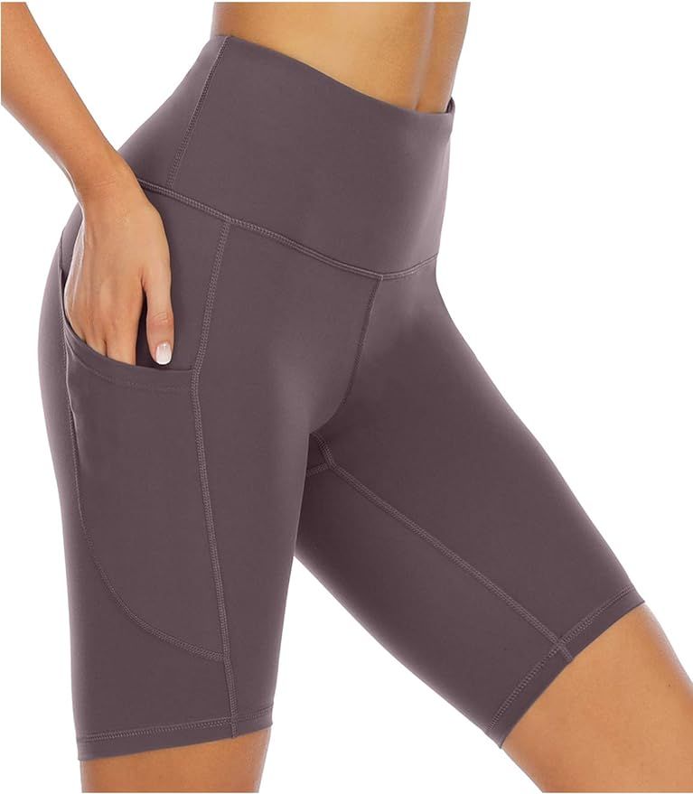 XIEERDUO Women's 8'' Biker Shorts with Pockets High Waist Yoga Tummy Control Workout Training Sho... | Amazon (US)