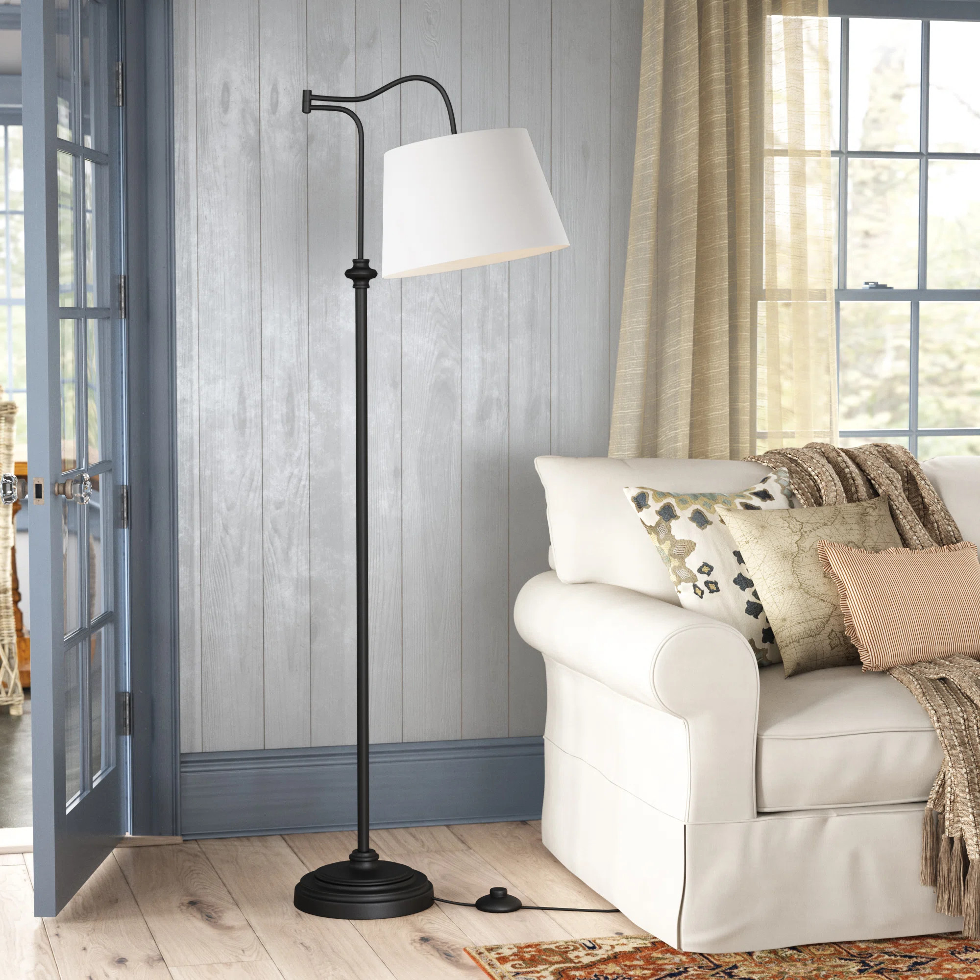 Hogge 68.5'' Oil Rubbed Bronze Swing Arm Floor Lamp | Wayfair North America