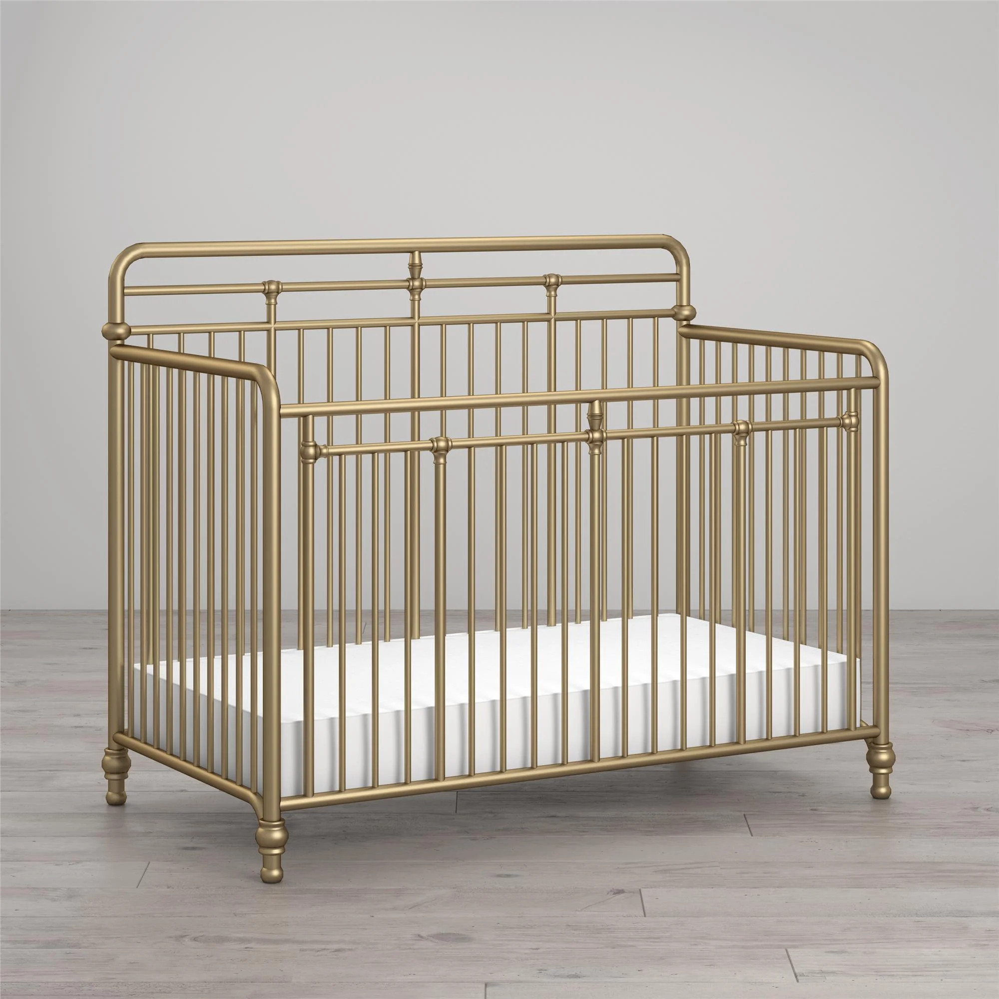 Little Seeds Monarch Hill Hawken 3 in 1 Convertible Metal Crib, Gold - Walmart.com | Walmart (US)