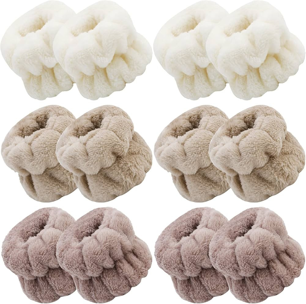 WHAVEL 6 Pairs Face Washing Wristbands Wrist Towels for Washing Face, Absorbent Spa Wristbands To... | Amazon (US)