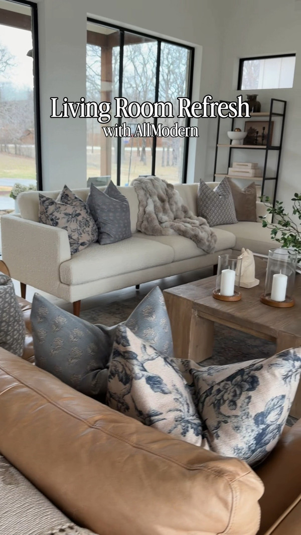 Our living room finally feels complete with the Miller sectional from AllModern in…