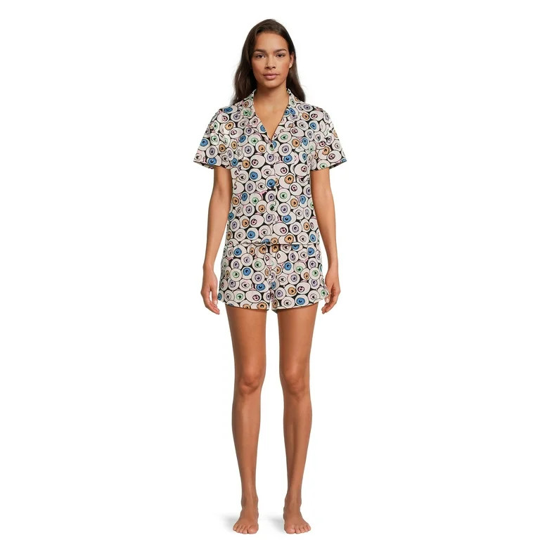 Way To Celebrate Womens Shorty Pajama Set, Sizes XS to 3X | Walmart (US)