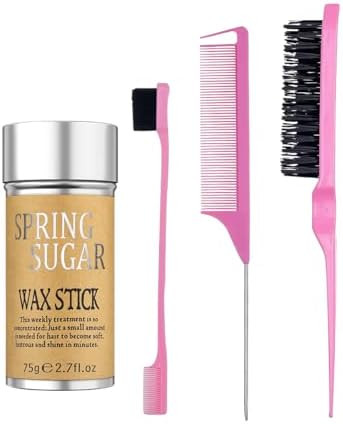 4 Packs Set Hair Wax Stick Slick Back Hair Edge Brush Pink Comb Wax Stick for Hair Flyaways, Styl... | Amazon (US)