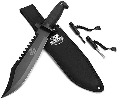 MOSSY OAK Rambo Survival Hunting Knife, 15-Inch Fixed Blade Bowie Knife with Sheath and Fire Star... | Amazon (CA)