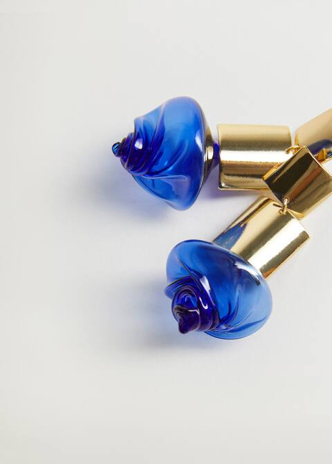 Metallic pendants crystal earrings | MANGO (US)