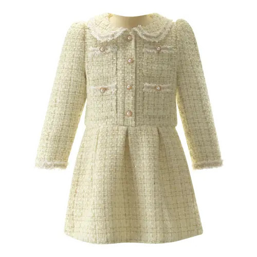 Rachel Riley Tweed Dress in Beige at Nordstrom, Size 2T Uk | Nordstrom