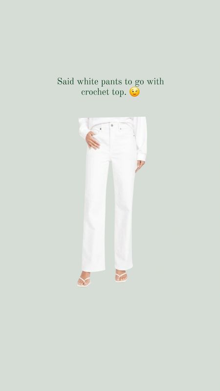 White wide leg denim pants 

#LTKfindsunder50 #LTKsalealert #LTKstyletip