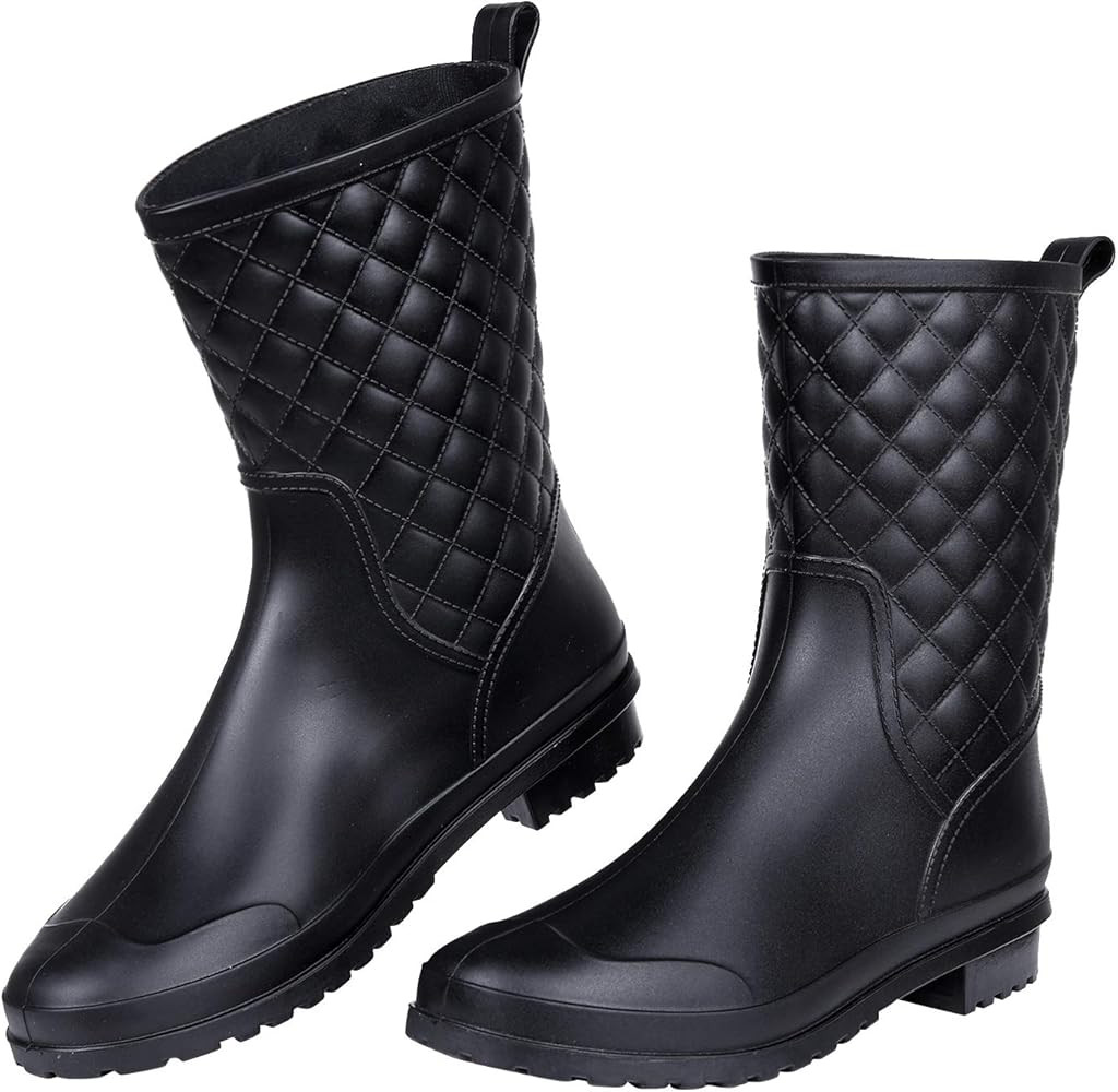 Women's Mid Calf Rain Boots Waterproof Lightweight Garden Shoes | Amazon (US)