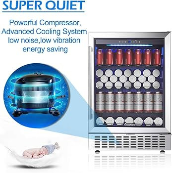 AAOBOSI 24 Inch Beverage Cooler, 164 Cans Freestanding and Built-in Beverage Refrigerator with Ad... | Amazon (US)