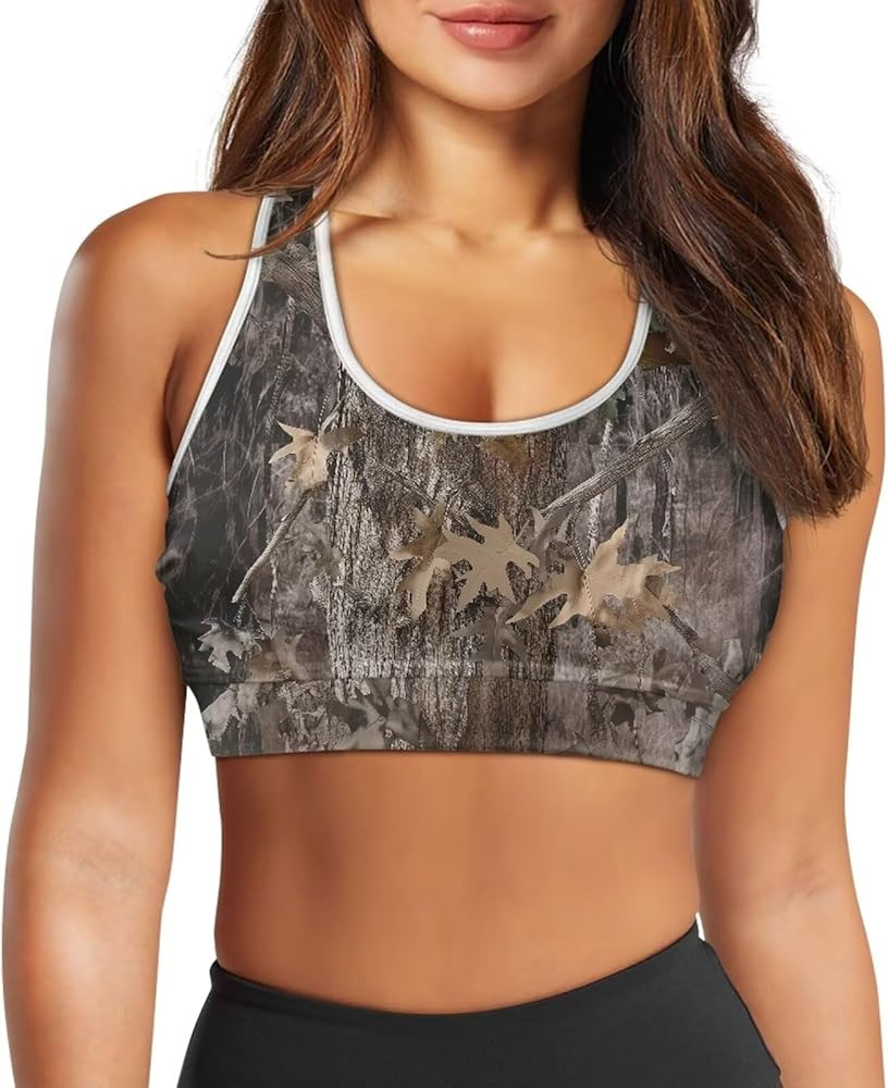 Sports Bras for Women Tank Tops with Back Pocket Yoga Bras Wireless Activewear Racerback Bras Lar... | Amazon (US)