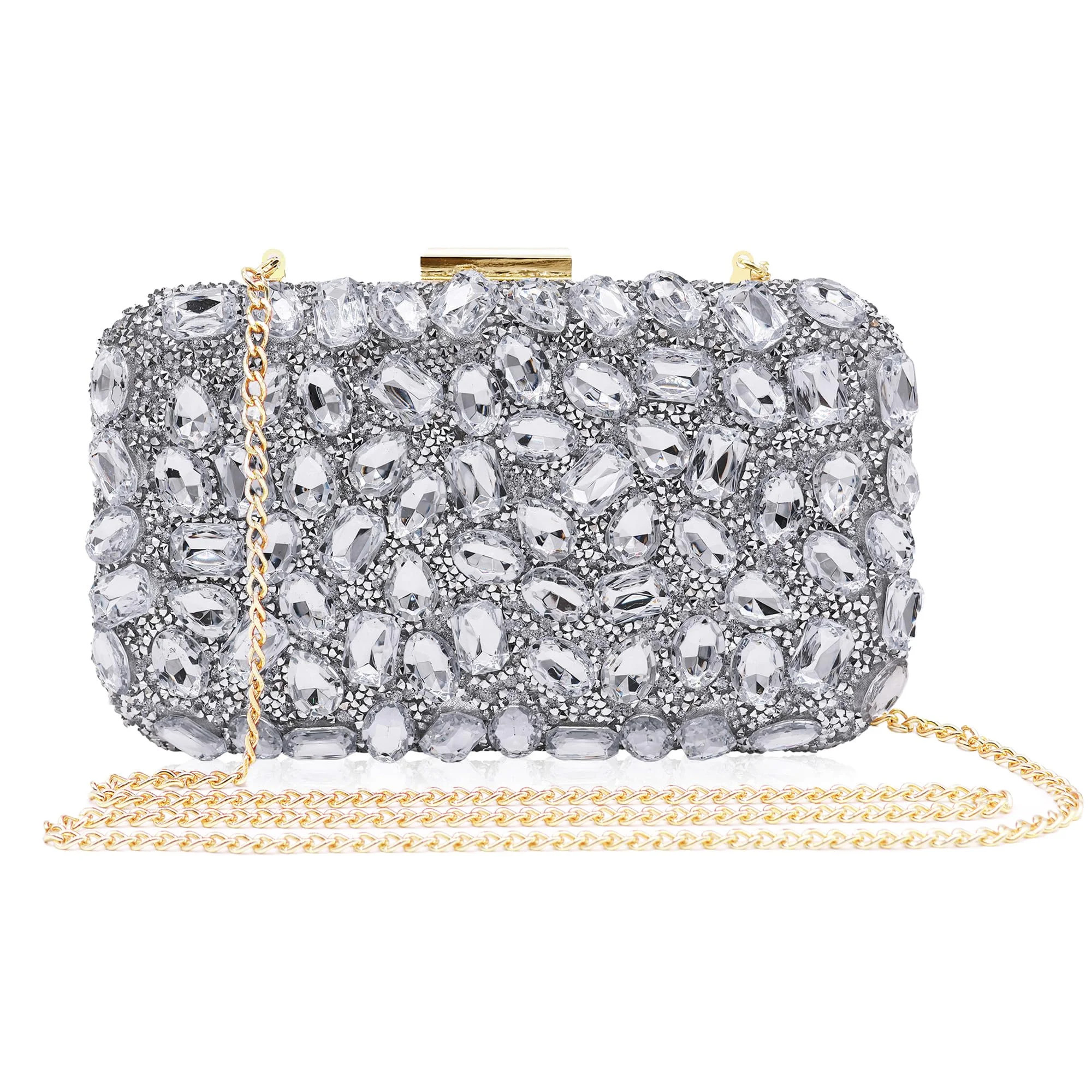 Milisente Women Diamond Clutch Purse Shinning Gemstone Crystal Evening Purses For Wedding and Par... | Walmart (US)