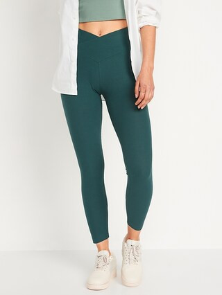 Extra High-Waisted Crossover Rib-Knit 7/8-Length Leggings for Women | Old Navy (US)