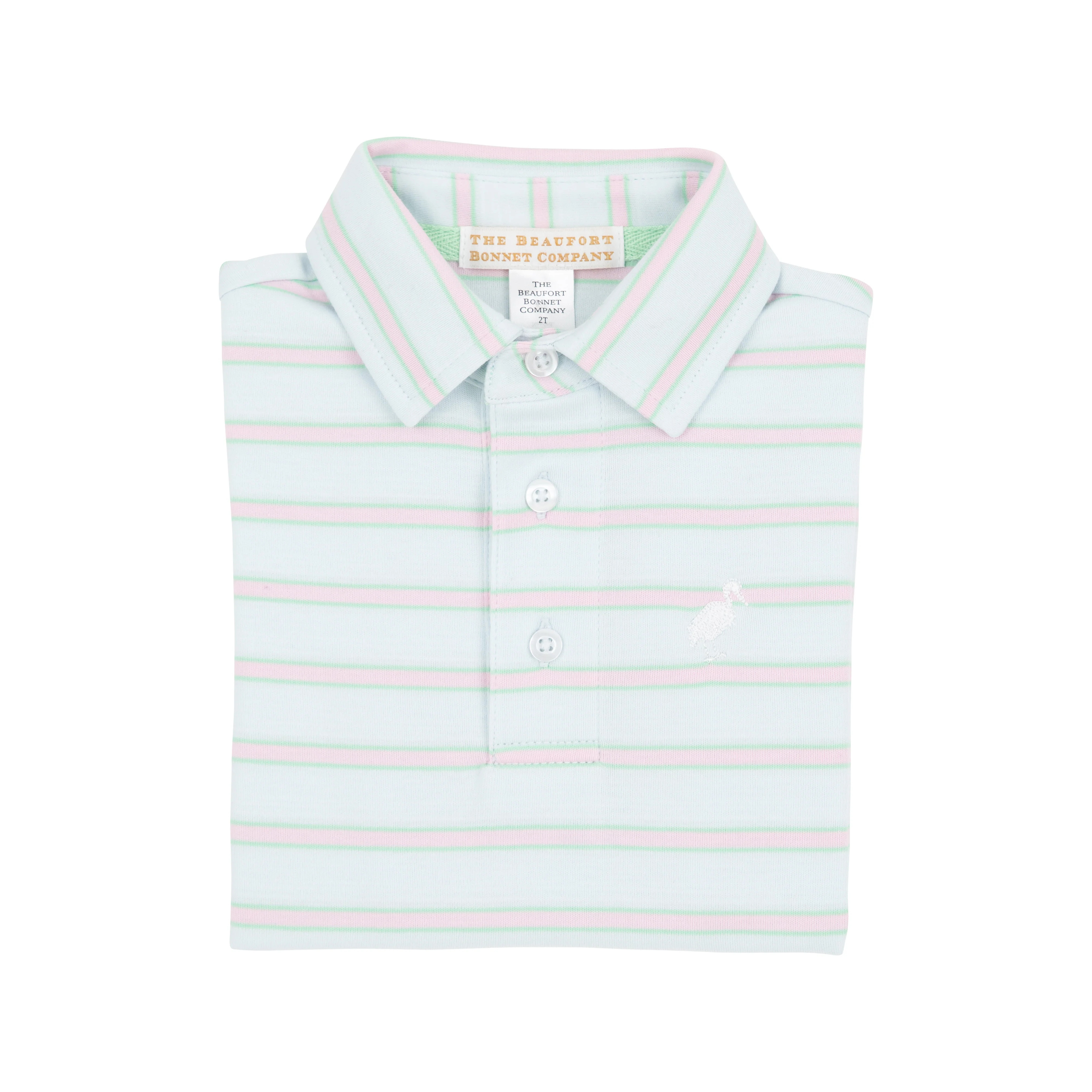 Prim & Proper Polo & Onesie - Buckhead Blue, Grace Bay Green, and Palm Beach Pink Stripe with Wor... | The Beaufort Bonnet Company
