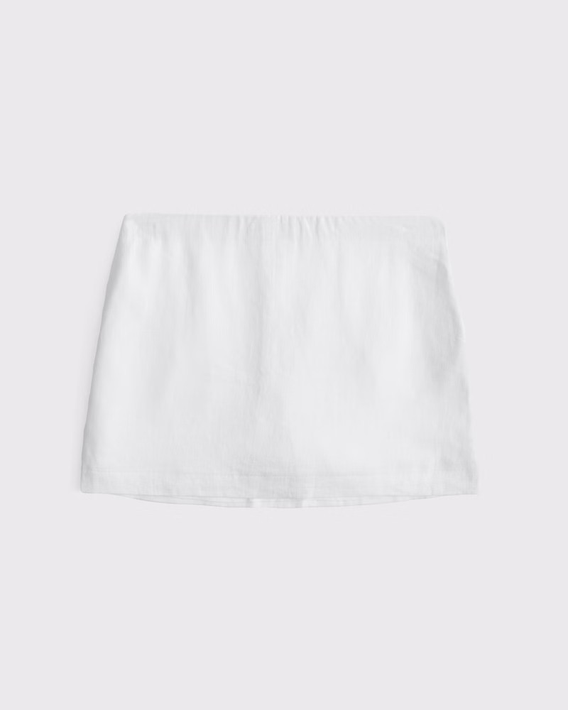 Abercrombie & Fitch Women's The A&F Scarlett Mid Rise Linen-Blend Mini Skort in White - Size XL | Abercrombie & Fitch (US)