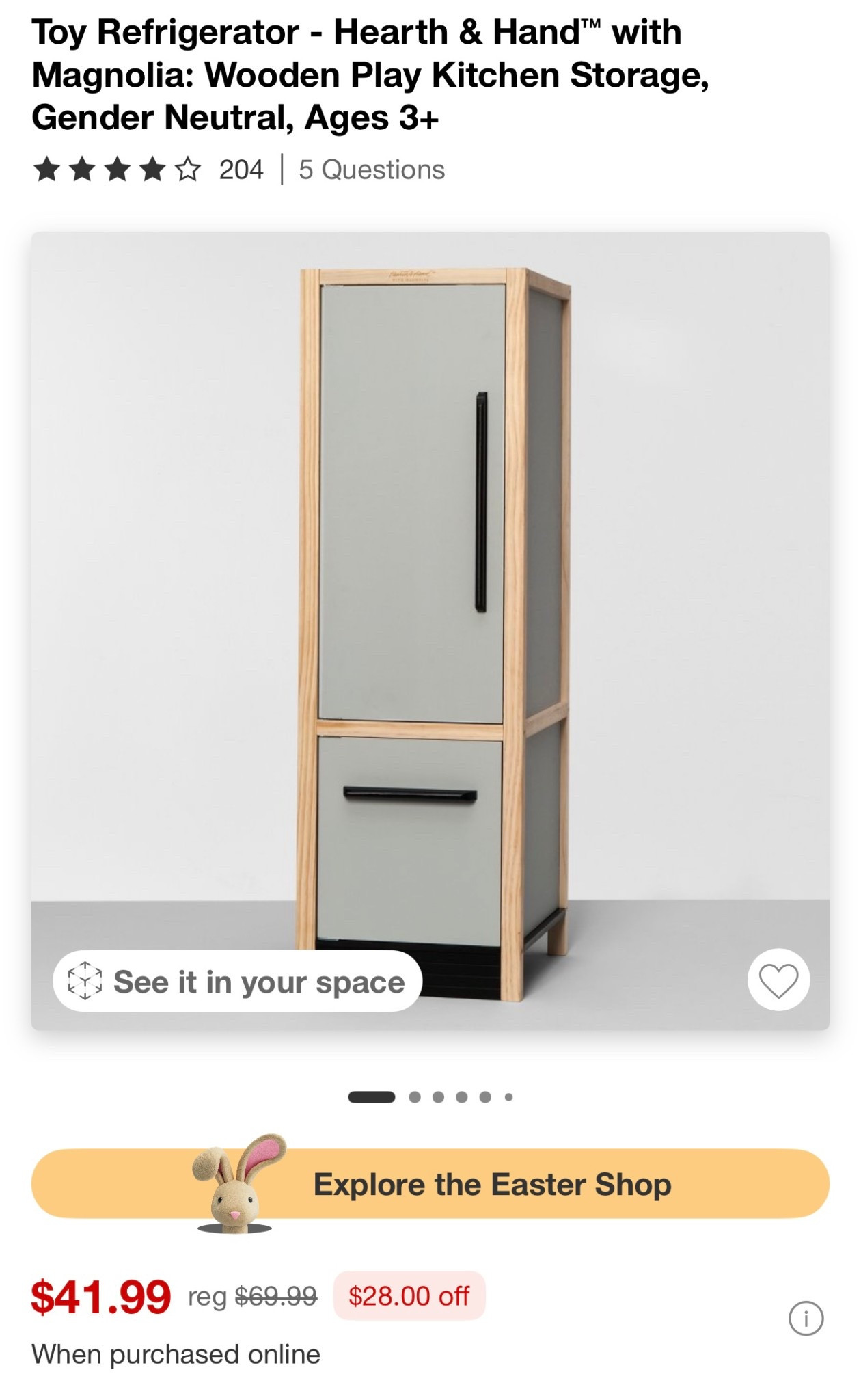 Hearth and hand play kitchen refrigerator $28 off! 

#LTKFamily #LTKKids #LTKSpringSale