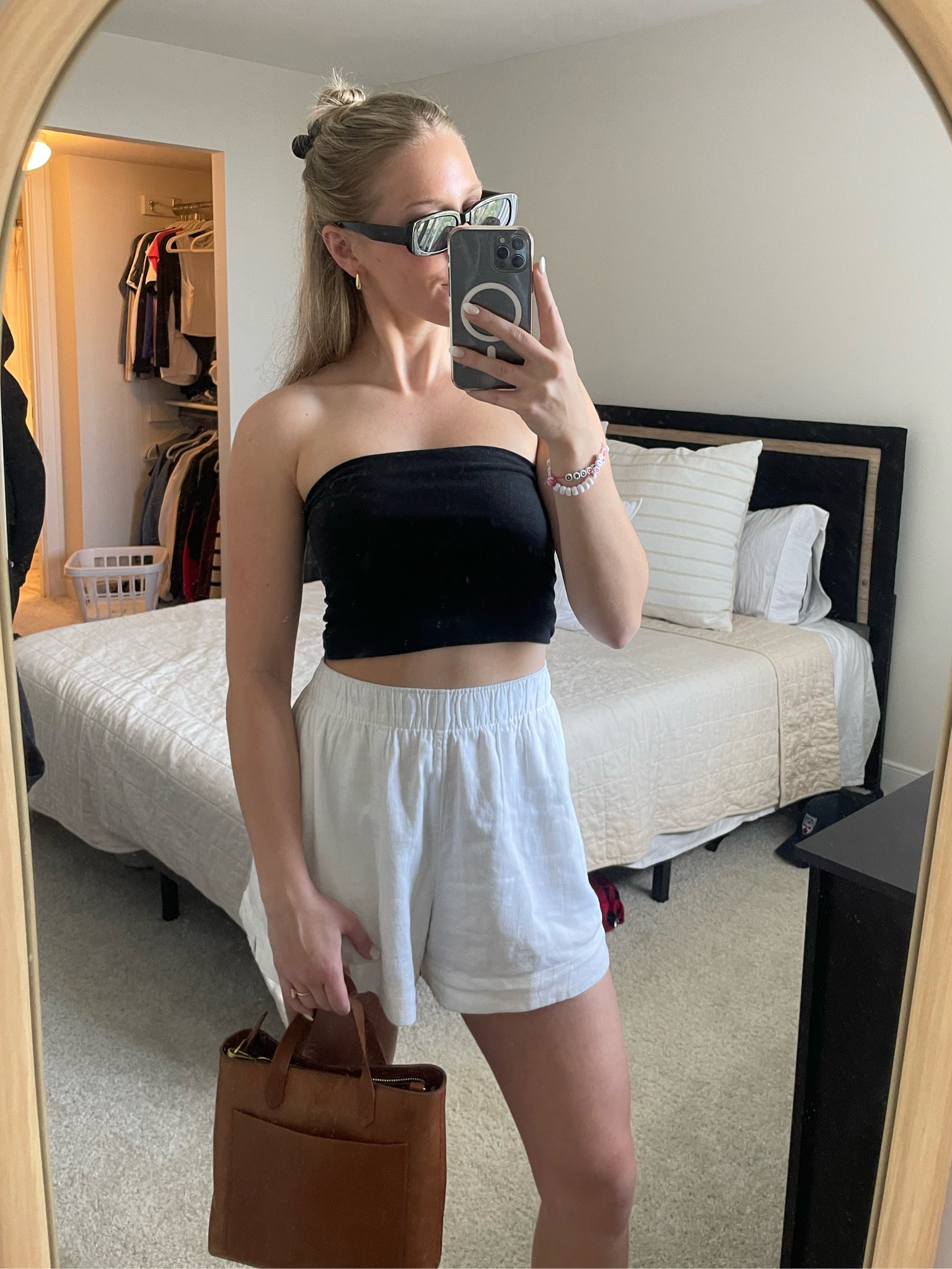 black tube top AND white linen shorts are essential & the best go-to in the spring & summer ☺️ 

#LTKStyleTip #LTKSeasonal #LTKTravel