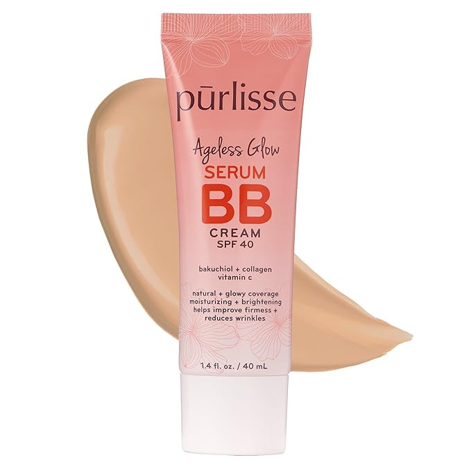 pūrlisse Ageless Glow Serum BB Cream SPF 40 - Glow BB Cream with SPF Enriched with Bakuchiol & V... | Amazon (US)