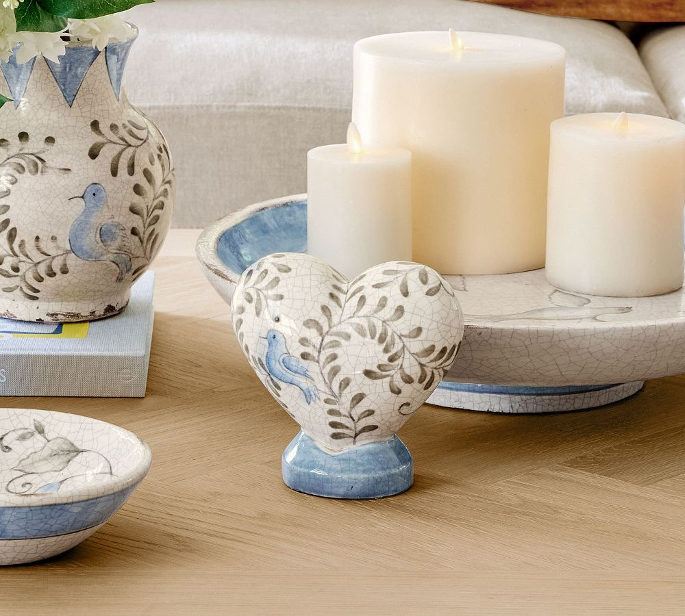 Bird Print Heart Object | Pottery Barn (US)